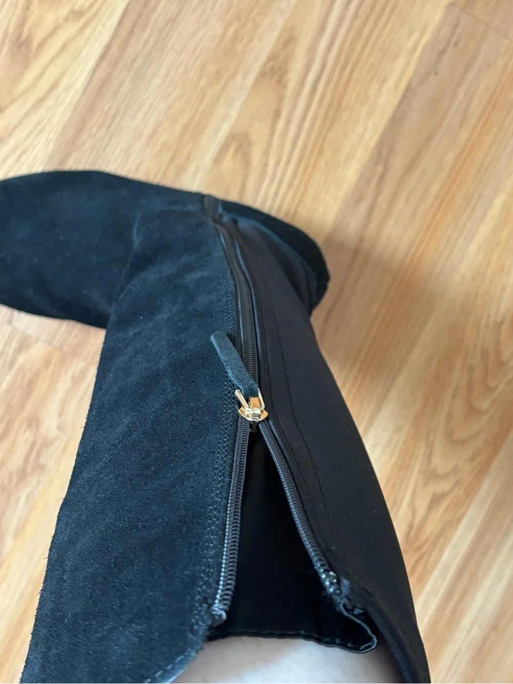 GENUINE SUEDE Classic Black Knee-High Boots